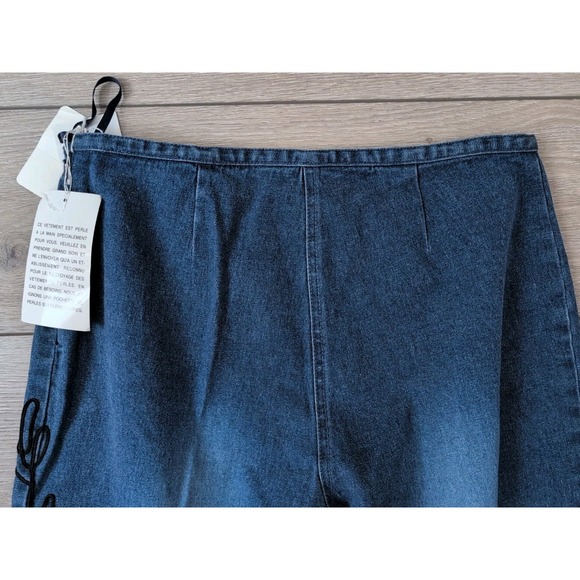 Basix II Jeans Cutout Black Lace Floral Bootcut Boho Size 8 NWT - Picture 8 of 8